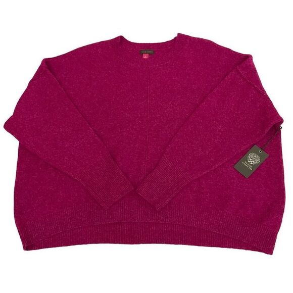 Vince Camuto Sweater Euphoria Crew Neck Drop Shoulder Fuchsia Pink Heather XL - Picture 9 of 11